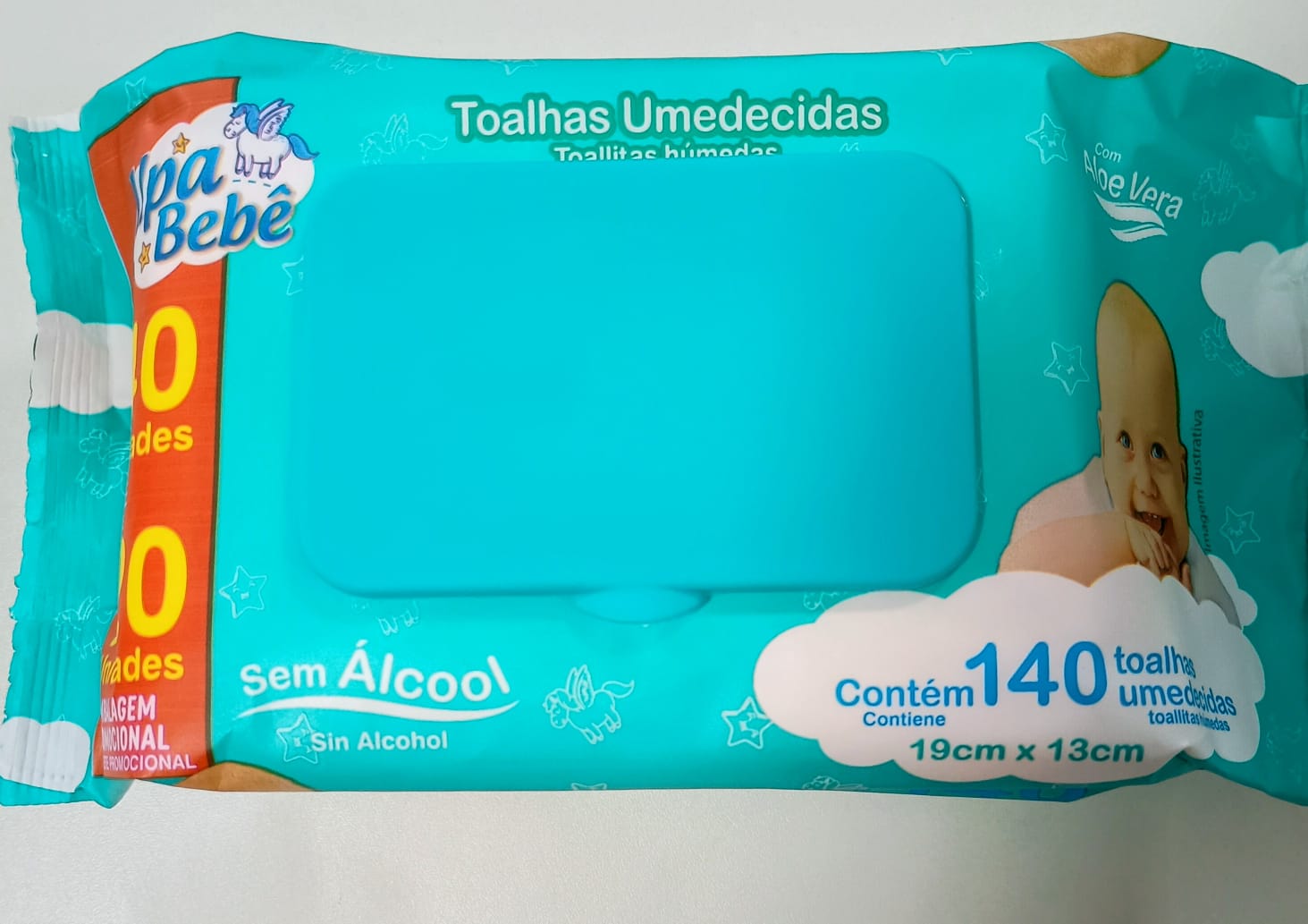 TOALHAS UMEDECIDAS UPA BEBE LV140 PG120 VERDE C/ TAMPA WIPEX