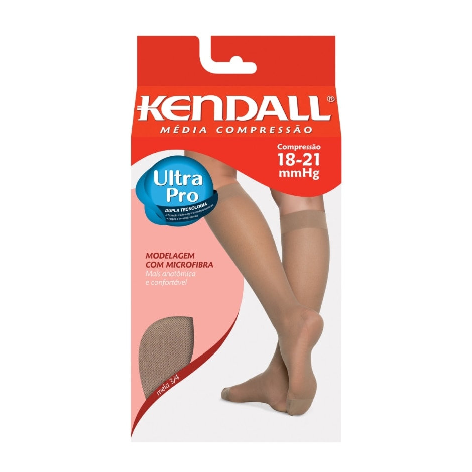 Meia Kendall Curta Média Compressão 18-21 mmHg