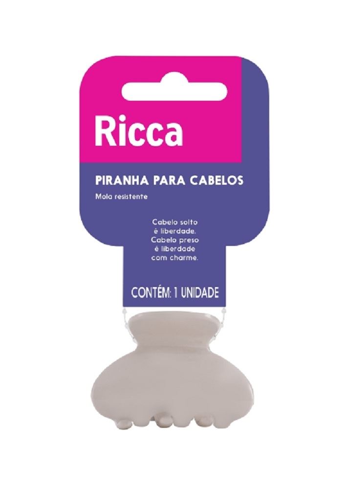 Pinça Ricca Classic Pequena Bege