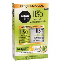 Shampoo Salon Line 300ml + Condicionador 200ml M.L Liso Antiporos *