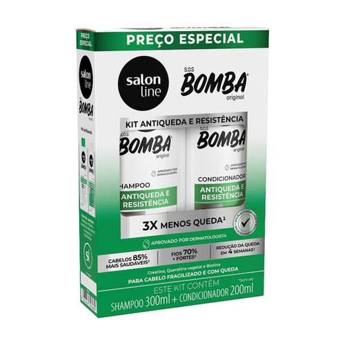 Shampoo Salon Line 300ml + Condicionador 200ml SOS. Bomba Antiq Re *
