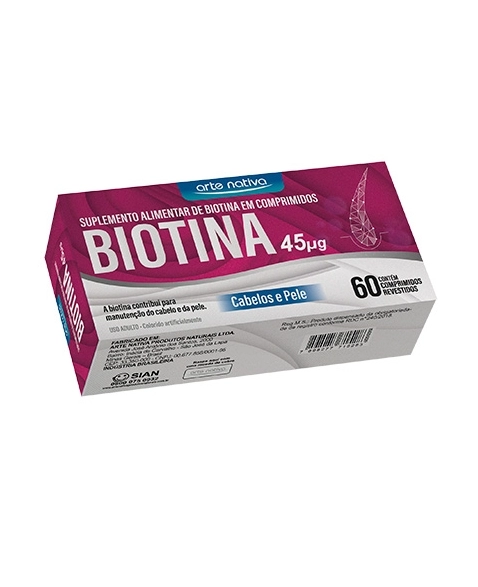 BIOTINA 45MCG 60COMP ARTE NATIVA